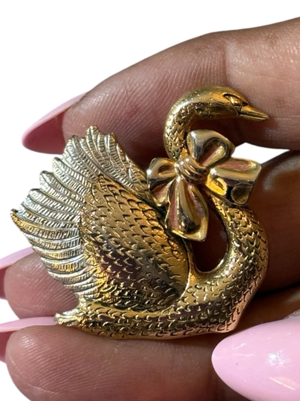 Vintage Gold-tone Swan Brooch